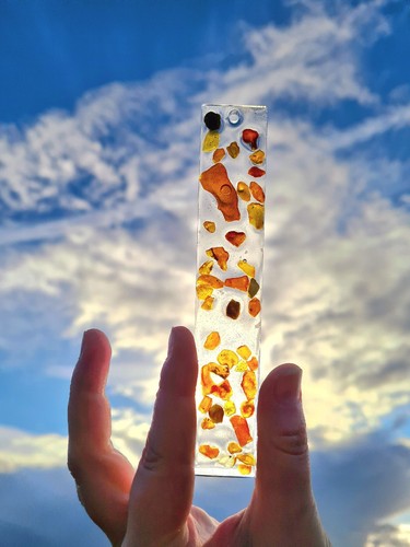 Baltic amber bookmark epoxy - amber,
