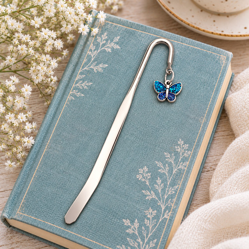 Blue butterfly bookmark - bookmark, –