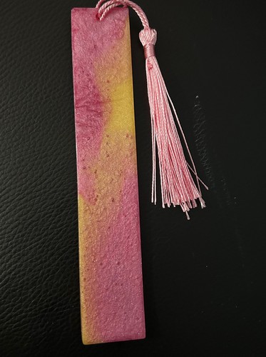 Pink bookmark resin - pink, bookmark,